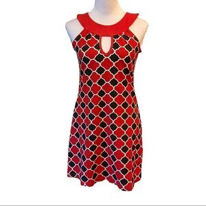Tracy Negoshian Red And Black Laney Shift Dress, Size S, NWT